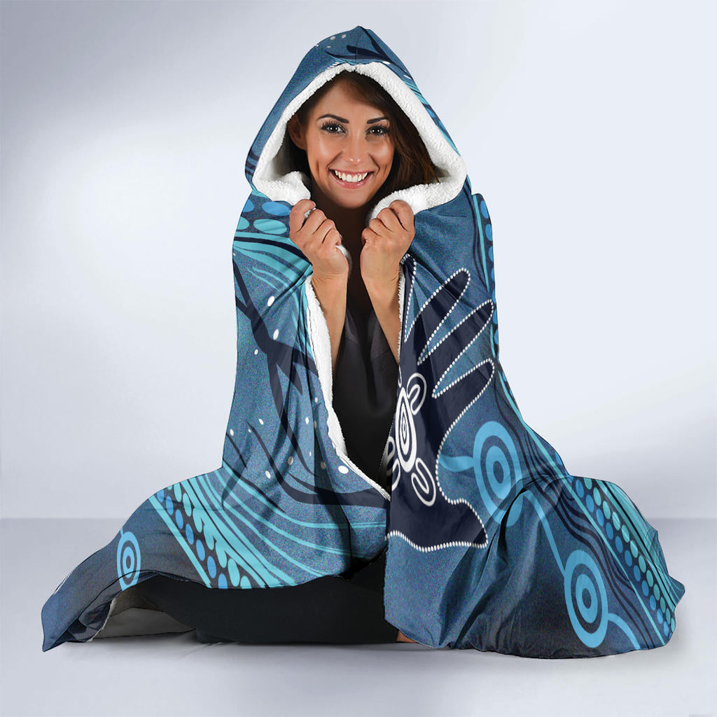 Aboriginal Dots Art Painting with Platypus Hooded Blanket No 1