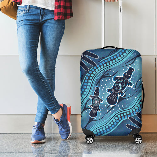 Aboriginal Dots Art Painting with Platypus Luggage Cover No 1