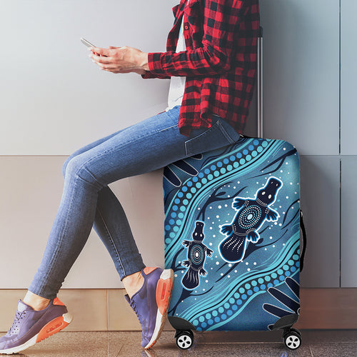 Aboriginal Dots Art Painting with Platypus Luggage Cover No 1