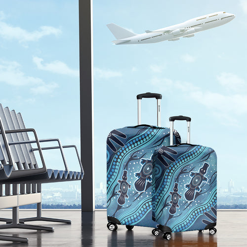 Aboriginal Dots Art Painting with Platypus Luggage Cover No 1