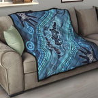 Aboriginal Dots Art Painting with Platypus Quilt No 1
