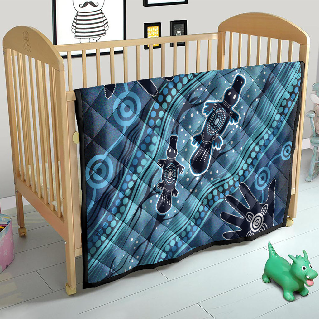 Aboriginal Dots Art Painting with Platypus Quilt No 1