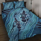 Aboriginal Dots Art Painting with Platypus Quilt Bed Set No 1
