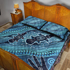 Aboriginal Dots Art Painting with Platypus Quilt Bed Set No 1