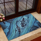 Aboriginal Dots Art Painting with Platypus Rubber Doormat No 1