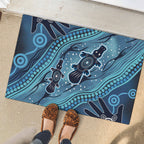 Aboriginal Dots Art Painting with Platypus Rubber Doormat No 1