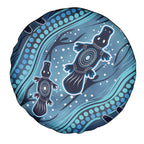 Aboriginal Dots Art Painting with Platypus Spare Tire Cover No 1
