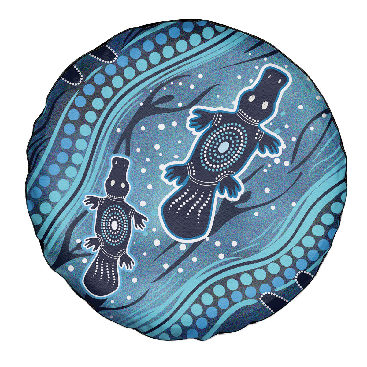 Aboriginal Dots Art Painting with Platypus Spare Tire Cover No 1