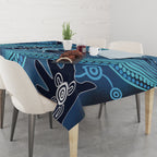 Aboriginal Dots Art Painting with Platypus Tablecloth No 1