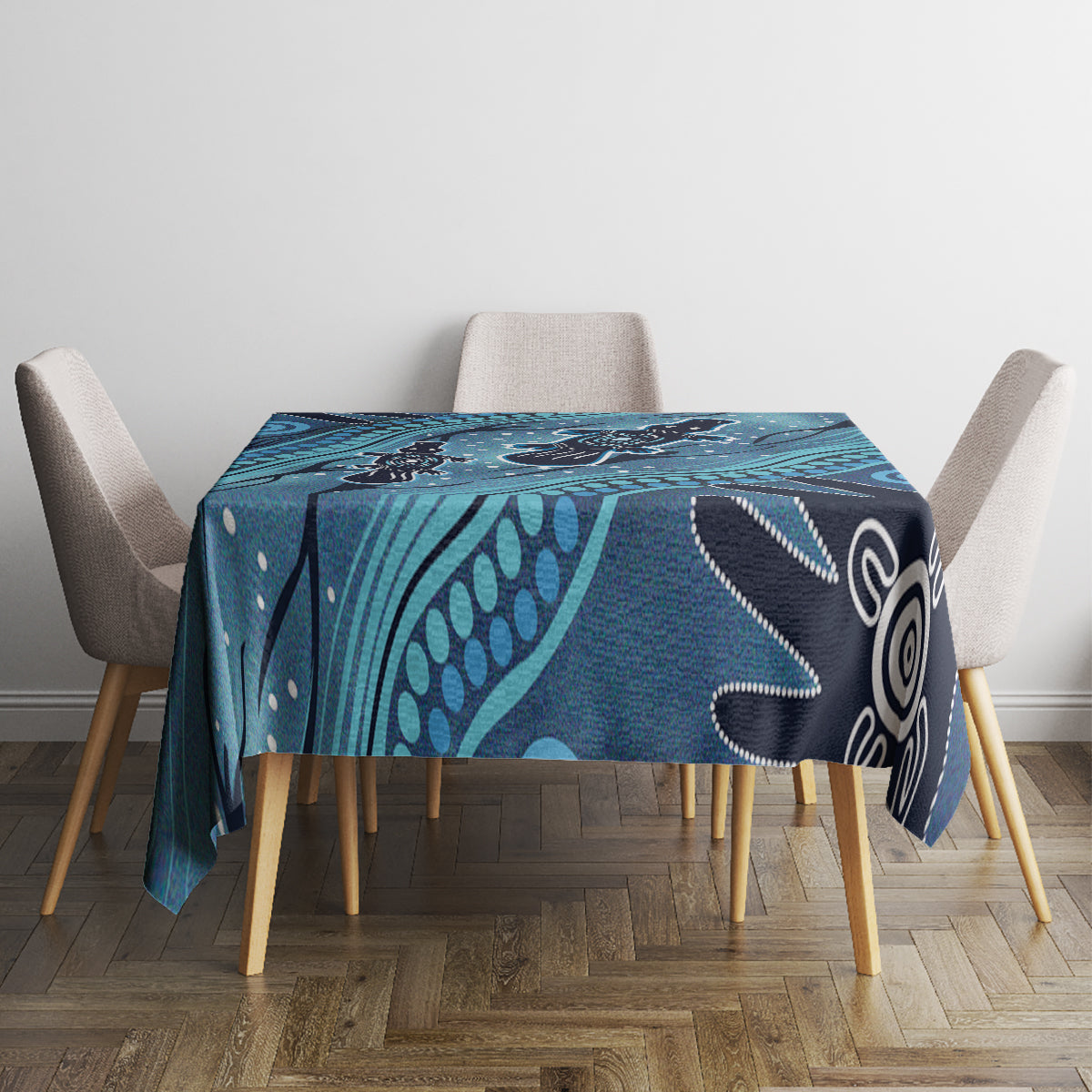 Aboriginal Dots Art Painting with Platypus Tablecloth No 1