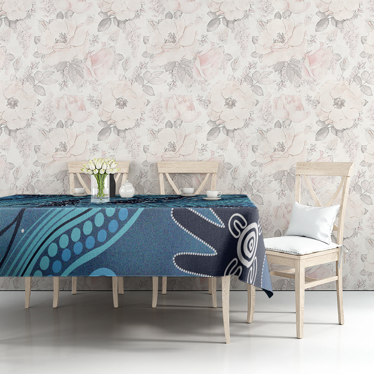 Aboriginal Dots Art Painting with Platypus Tablecloth No 1
