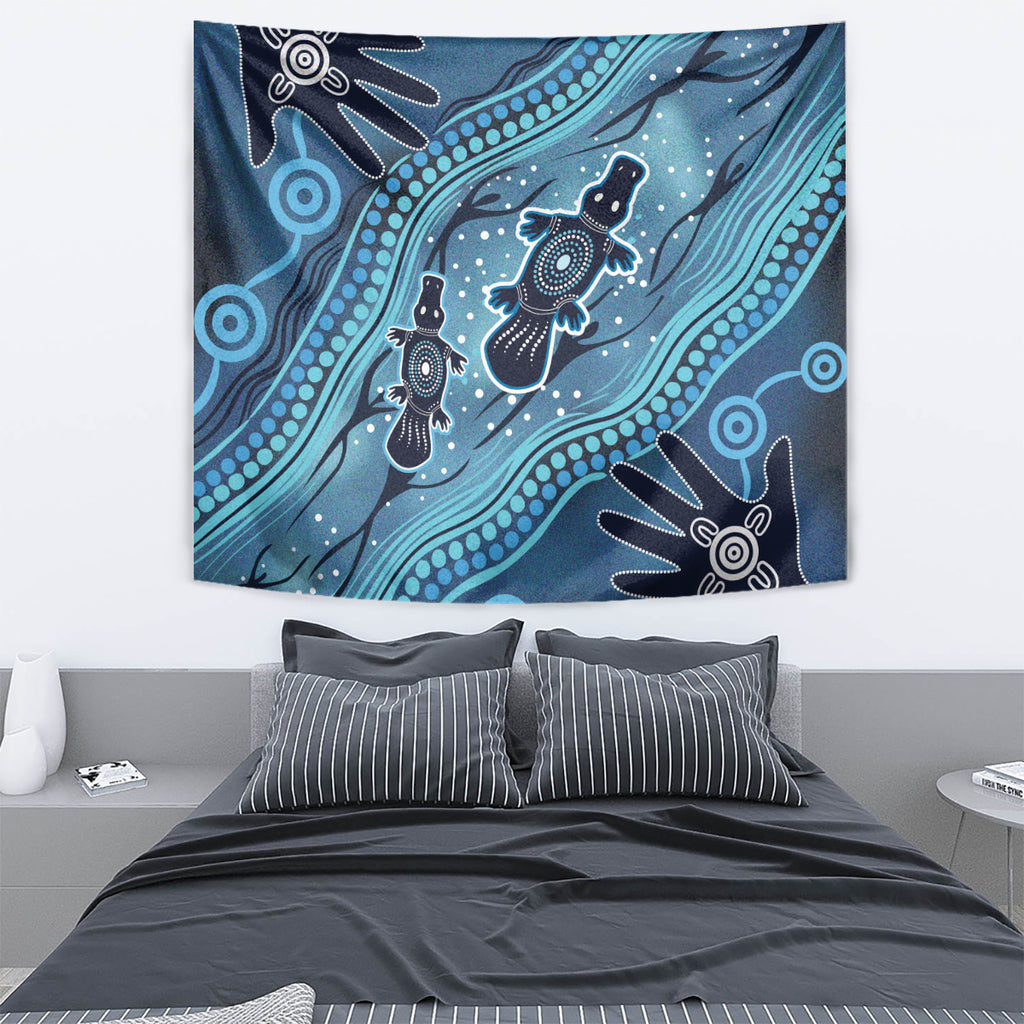 Aboriginal Dots Art Painting with Platypus Tapestry No 1