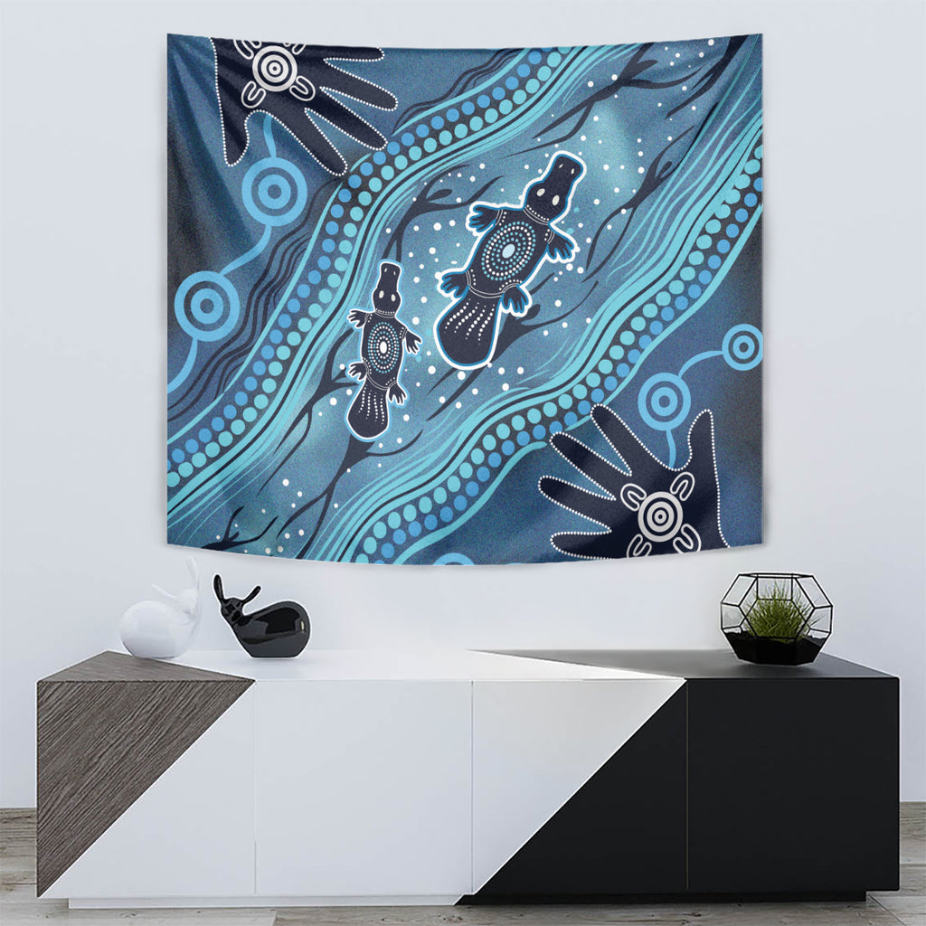 Aboriginal Dots Art Painting with Platypus Tapestry No 1