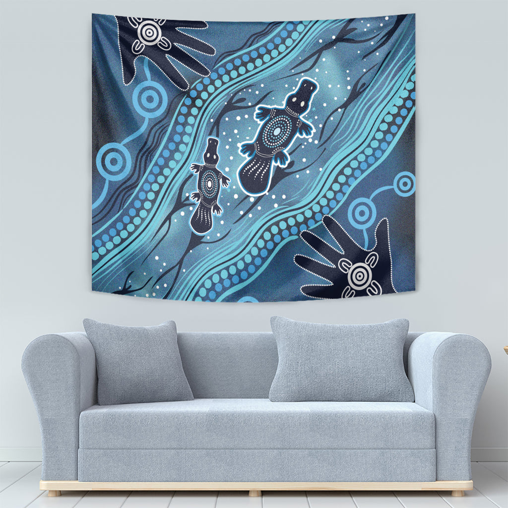 Aboriginal Dots Art Painting with Platypus Tapestry No 1