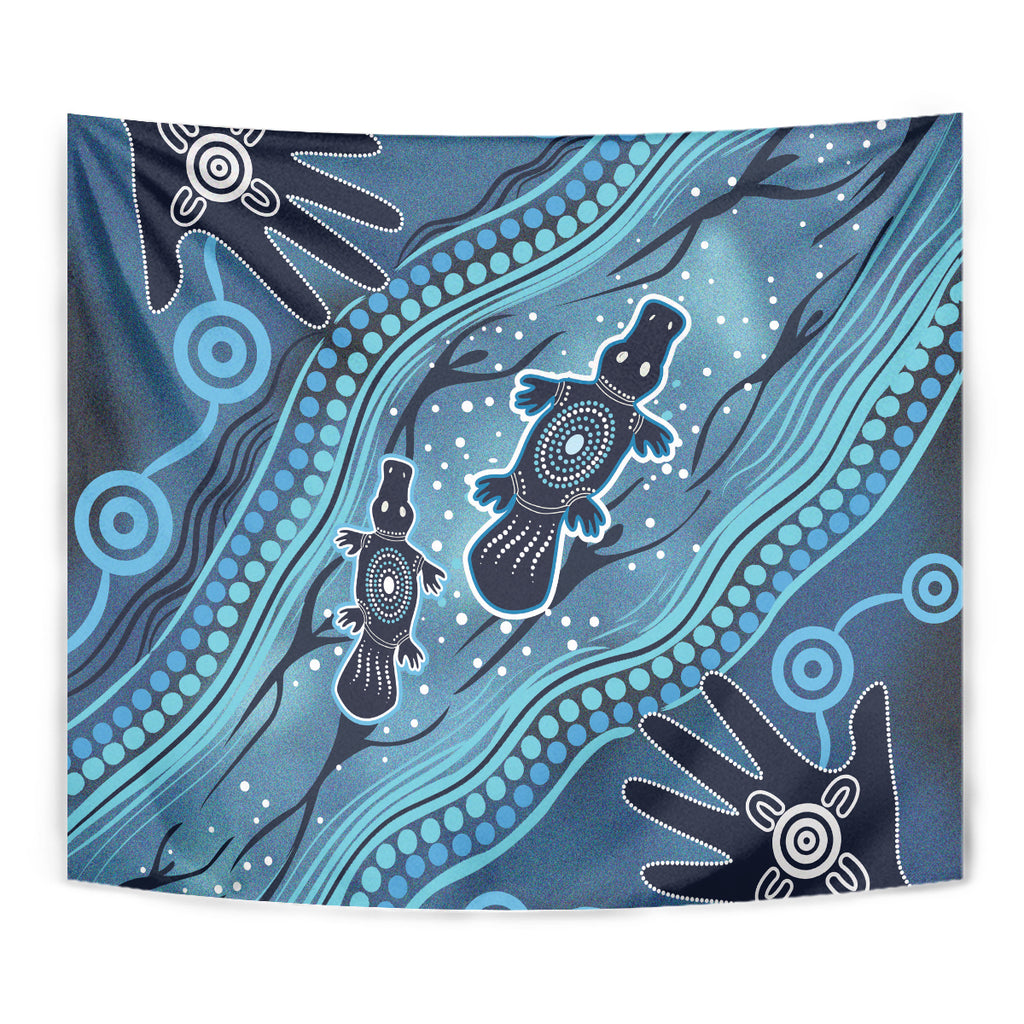 Aboriginal Dots Art Painting with Platypus Tapestry No 1