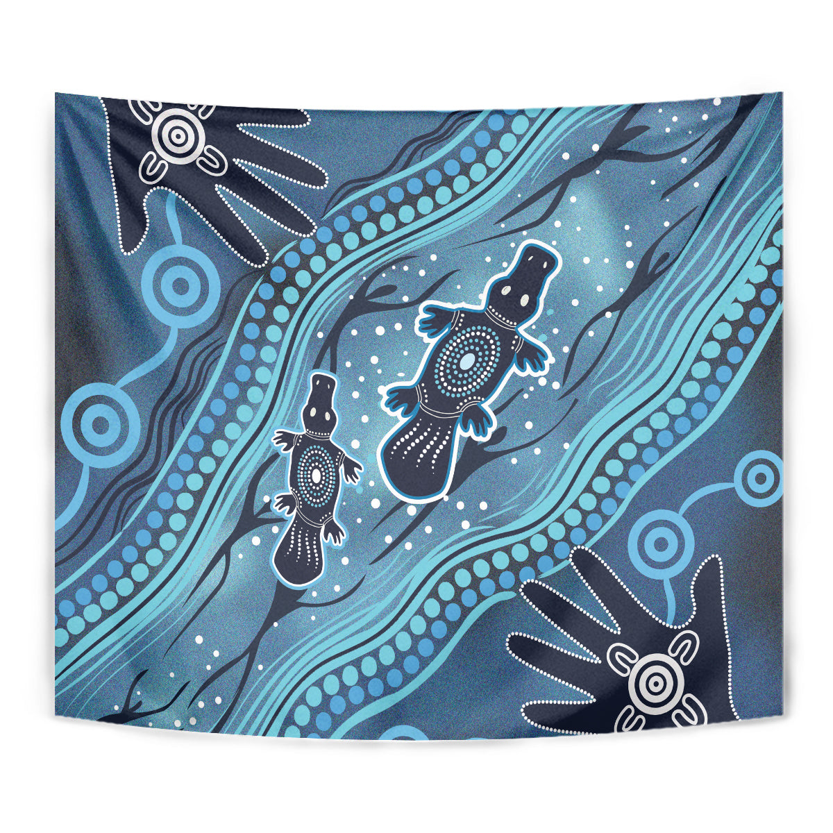 Aboriginal Dots Art Painting with Platypus Tapestry No 1