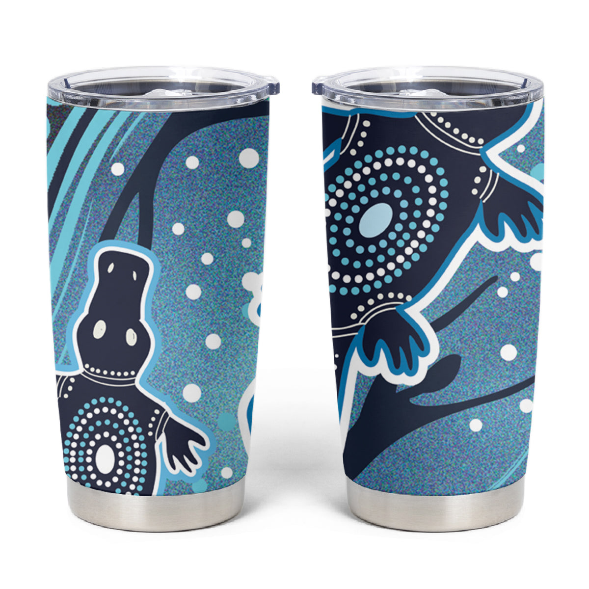 Aboriginal Dots Art Painting with Platypus Tumbler Cup No 1