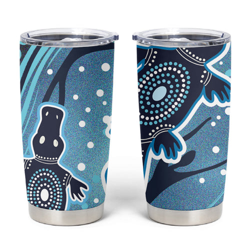 Aboriginal Dots Art Painting with Platypus Tumbler Cup No 1