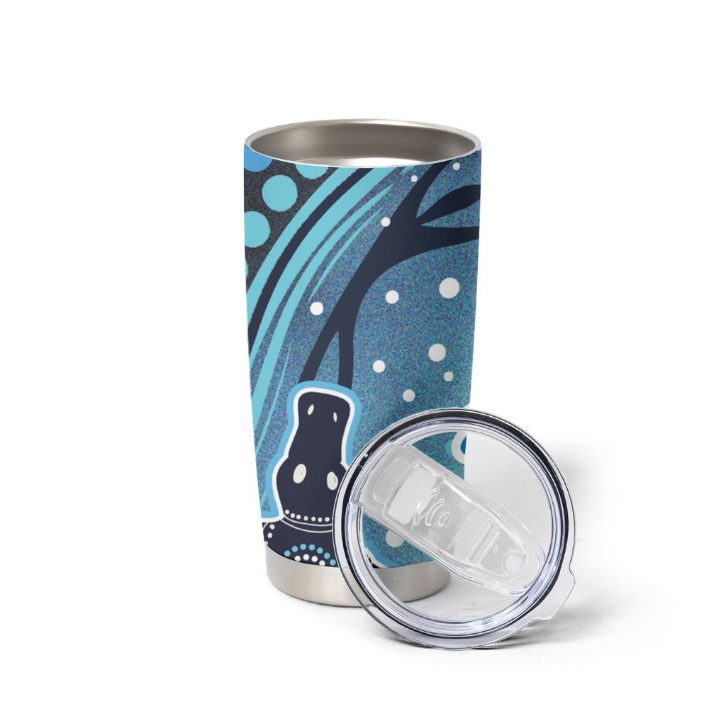 Aboriginal Dots Art Painting with Platypus Tumbler Cup No 1