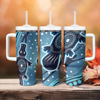 Aboriginal Dots Art Painting with Platypus Tumbler With Handle No 1