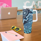 Aboriginal Dots Art Painting with Platypus Tumbler With Handle No 1