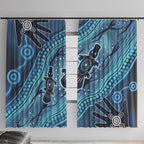 Aboriginal Dots Art Painting with Platypus Window Curtain No 1