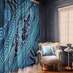 Aboriginal Dots Art Painting with Platypus Window Curtain No 1