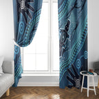 Aboriginal Dots Art Painting with Platypus Window Curtain No 1