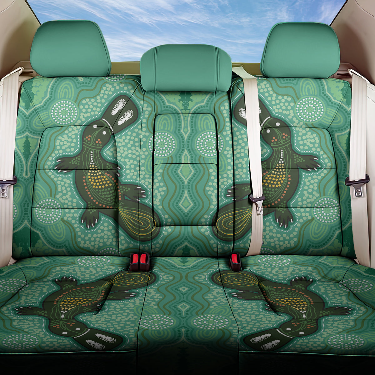 Aboriginal Dots Art Painting with Platypus Back Car Seat Cover No 2