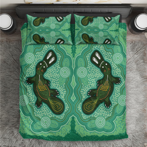 Aboriginal Dots Art Painting with Platypus Bedding Set No 2