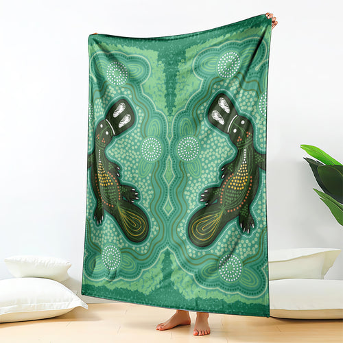 Aboriginal Dots Art Painting with Platypus Blanket No 2