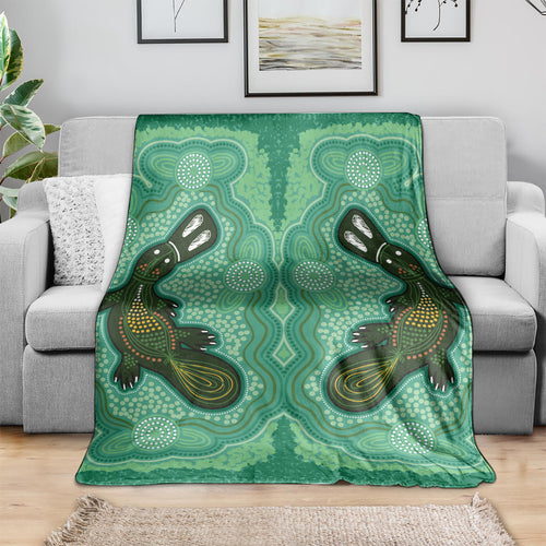Aboriginal Dots Art Painting with Platypus Blanket No 2