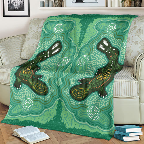 Aboriginal Dots Art Painting with Platypus Blanket No 2