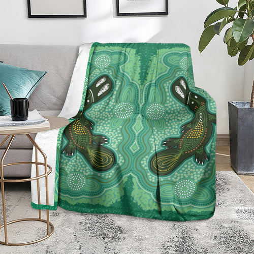 Aboriginal Dots Art Painting with Platypus Blanket No 2