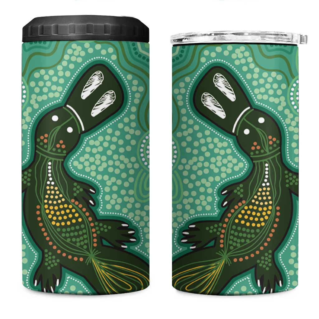 Aboriginal Dots Art Painting with Platypus 4 in 1 Can Cooler Tumbler No 2