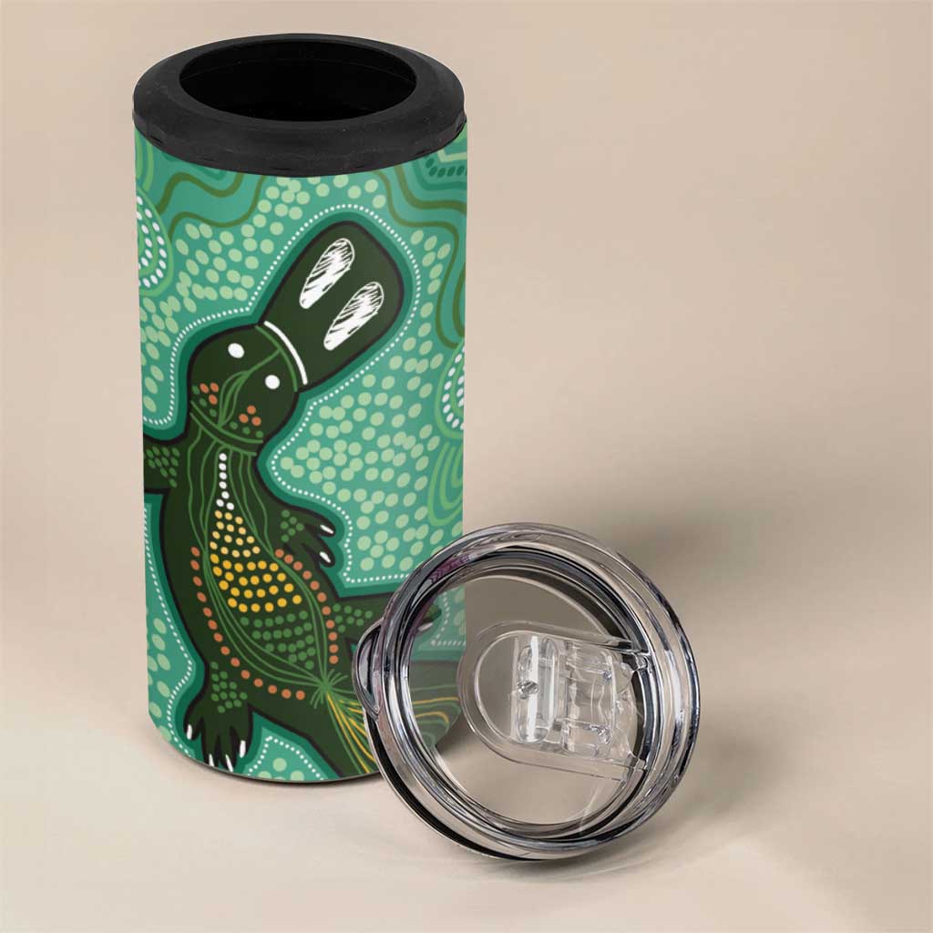 Aboriginal Dots Art Painting with Platypus 4 in 1 Can Cooler Tumbler No 2
