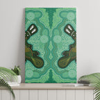 Aboriginal Dots Art Painting with Platypus Canvas Wall Art No 2