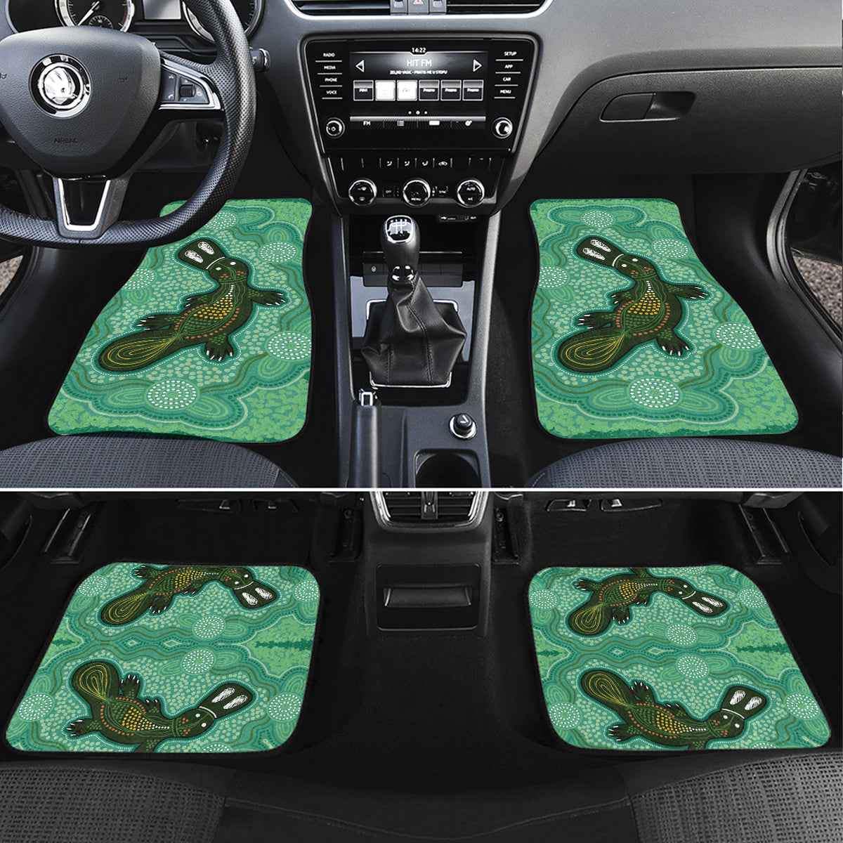 Aboriginal Dots Art Painting with Platypus Car Mats No 2