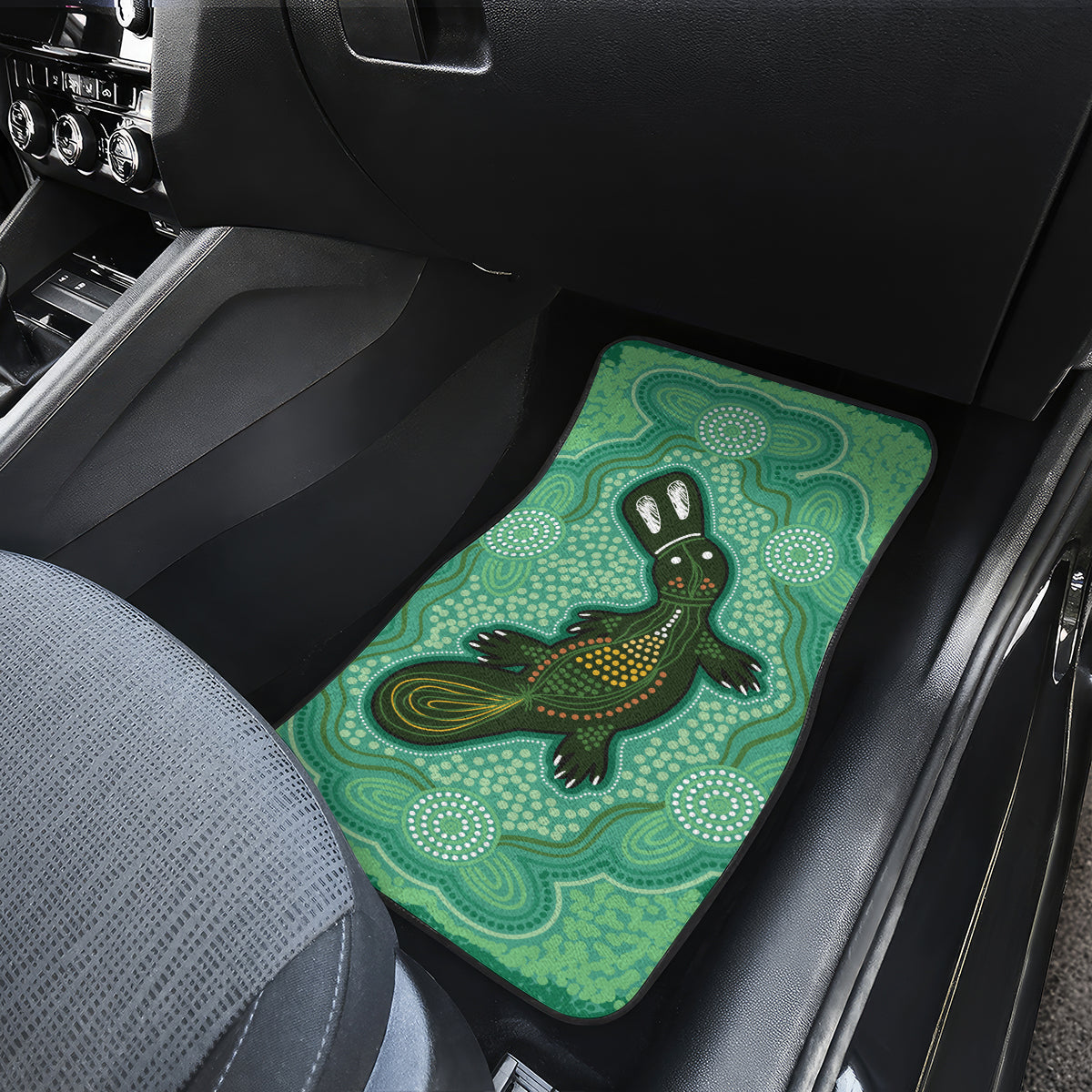 Aboriginal Dots Art Painting with Platypus Car Mats No 2