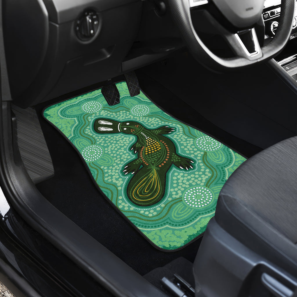 Aboriginal Dots Art Painting with Platypus Car Mats No 2