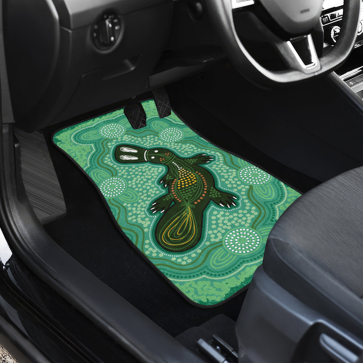 Aboriginal Dots Art Painting with Platypus Car Mats No 2