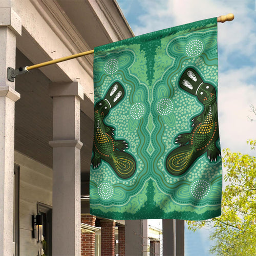 Aboriginal Dots Art Painting with Platypus Garden Flag No 2