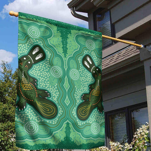 Aboriginal Dots Art Painting with Platypus Garden Flag No 2