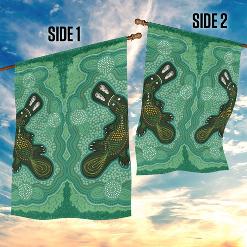 Aboriginal Dots Art Painting with Platypus Garden Flag No 2