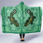 Aboriginal Dots Art Painting with Platypus Hooded Blanket No 2