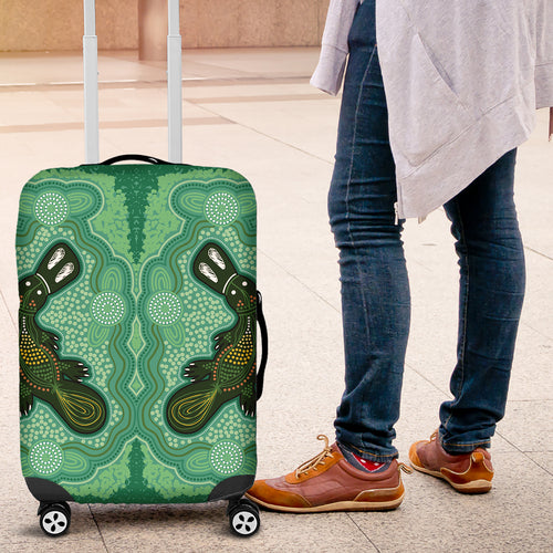 Aboriginal Dots Art Painting with Platypus Luggage Cover No 2