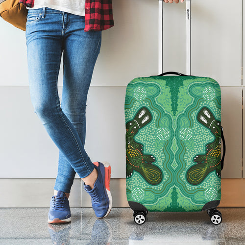 Aboriginal Dots Art Painting with Platypus Luggage Cover No 2