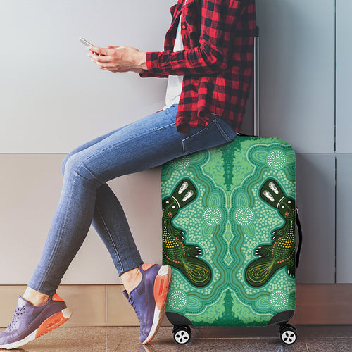 Aboriginal Dots Art Painting with Platypus Luggage Cover No 2