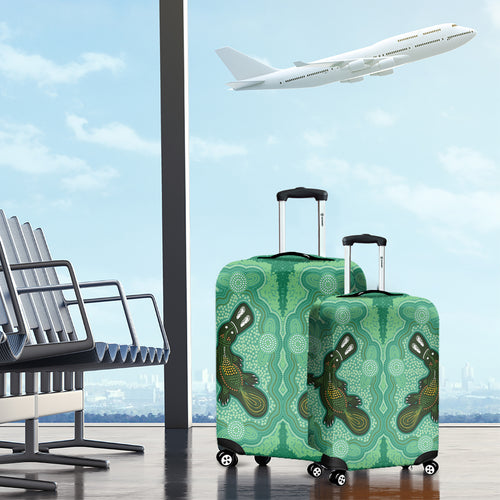 Aboriginal Dots Art Painting with Platypus Luggage Cover No 2