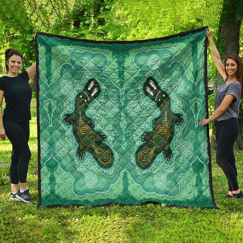 Aboriginal Dots Art Painting with Platypus Quilt No 2